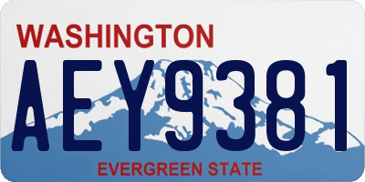 WA license plate AEY9381
