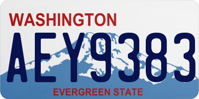 WA license plate AEY9383
