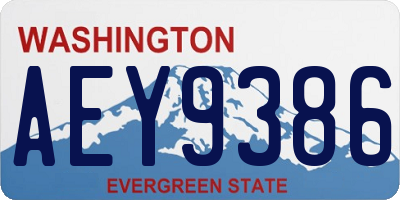 WA license plate AEY9386