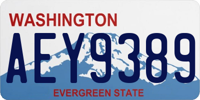 WA license plate AEY9389