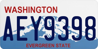 WA license plate AEY9398