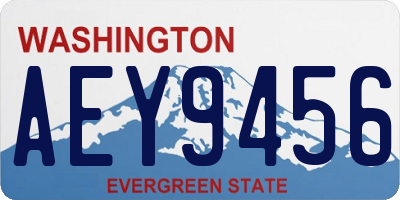 WA license plate AEY9456