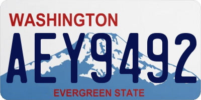 WA license plate AEY9492