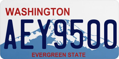 WA license plate AEY9500