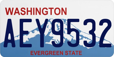 WA license plate AEY9532