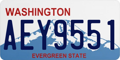 WA license plate AEY9551