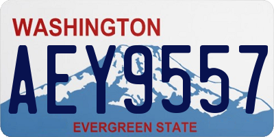 WA license plate AEY9557