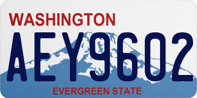 WA license plate AEY9602