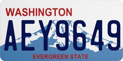WA license plate AEY9649