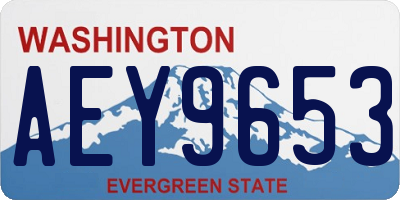WA license plate AEY9653