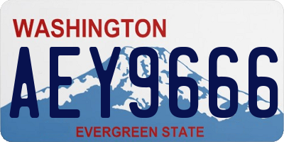 WA license plate AEY9666
