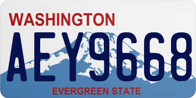 WA license plate AEY9668