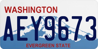 WA license plate AEY9673