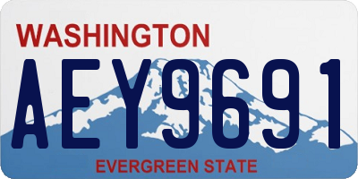 WA license plate AEY9691