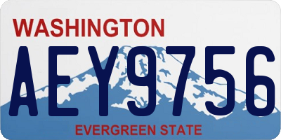 WA license plate AEY9756