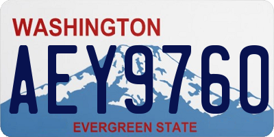 WA license plate AEY9760