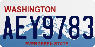 WA license plate AEY9783