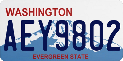 WA license plate AEY9802