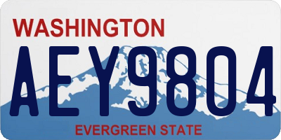 WA license plate AEY9804
