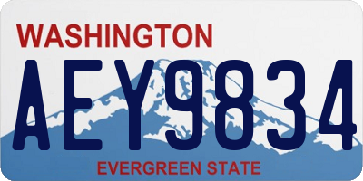 WA license plate AEY9834