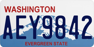 WA license plate AEY9842