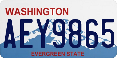 WA license plate AEY9865