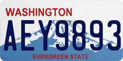 WA license plate AEY9893