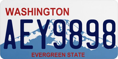 WA license plate AEY9898