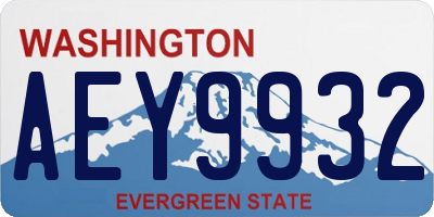 WA license plate AEY9932