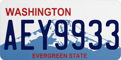 WA license plate AEY9933