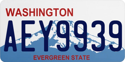 WA license plate AEY9939