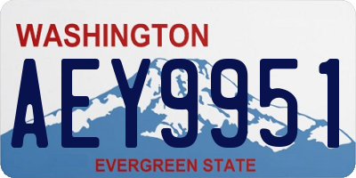 WA license plate AEY9951