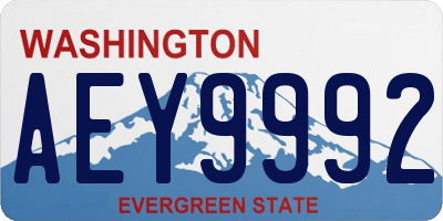 WA license plate AEY9992