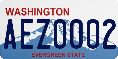 WA license plate AEZ0002