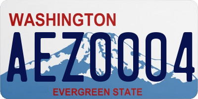 WA license plate AEZ0004