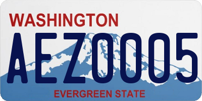 WA license plate AEZ0005