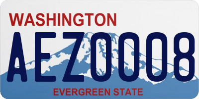 WA license plate AEZ0008