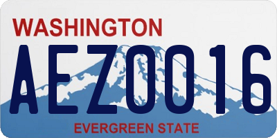 WA license plate AEZ0016