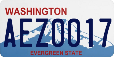WA license plate AEZ0017