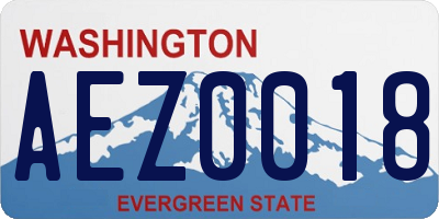 WA license plate AEZ0018