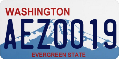 WA license plate AEZ0019