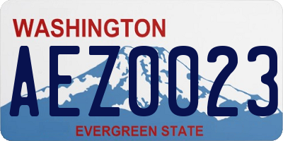 WA license plate AEZ0023