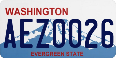 WA license plate AEZ0026