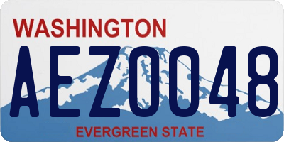 WA license plate AEZ0048