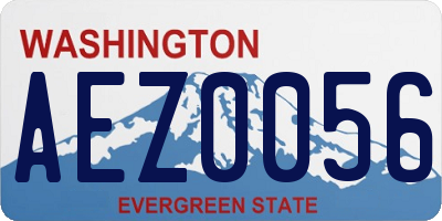 WA license plate AEZ0056