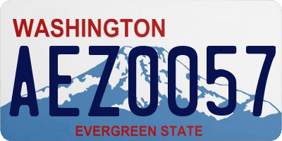 WA license plate AEZ0057