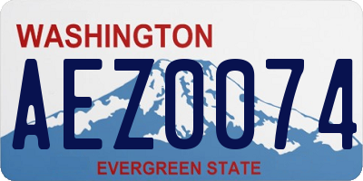 WA license plate AEZ0074