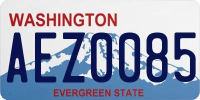 WA license plate AEZ0085