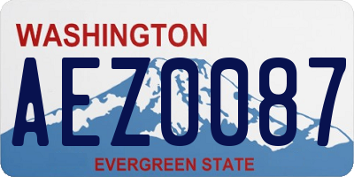WA license plate AEZ0087