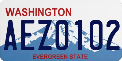 WA license plate AEZ0102